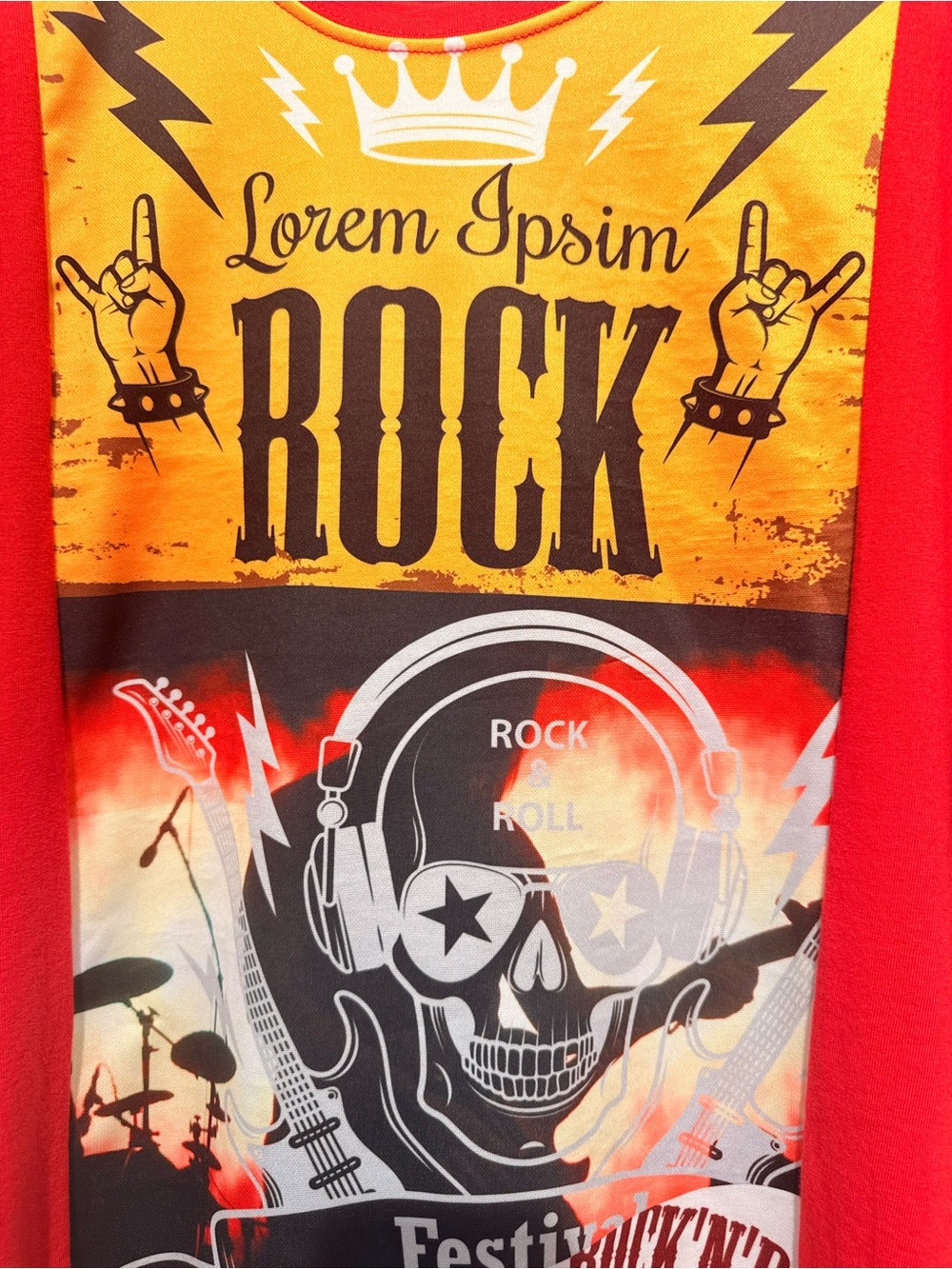 Men's Rock Graphic Short Sleeve Tee - Yellow & Red
